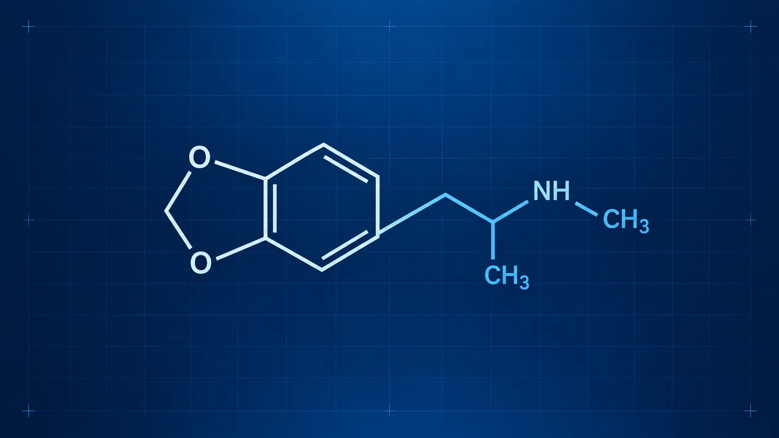 Ekstazinin etken maddesi MDMA'nın kimyasal yapı formülü